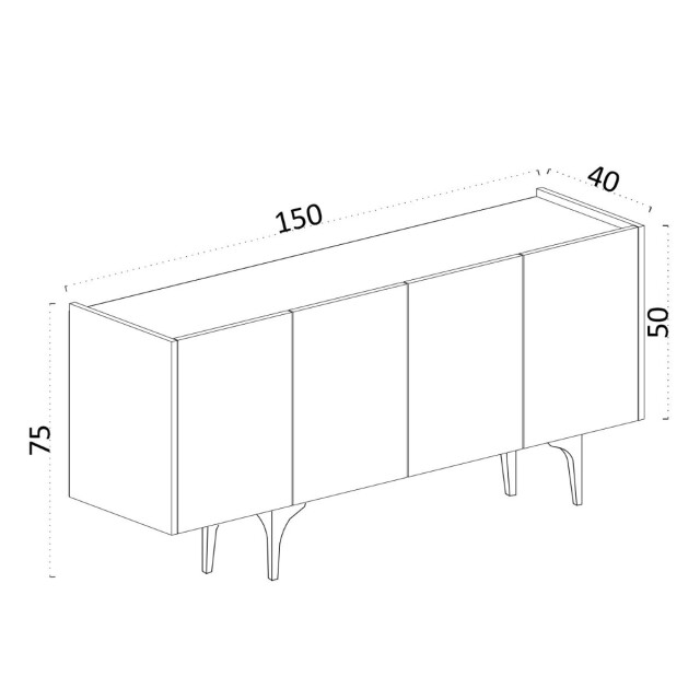 CaliCosy Buffet 4 deuren wit l150 cm polaris 2930408 large