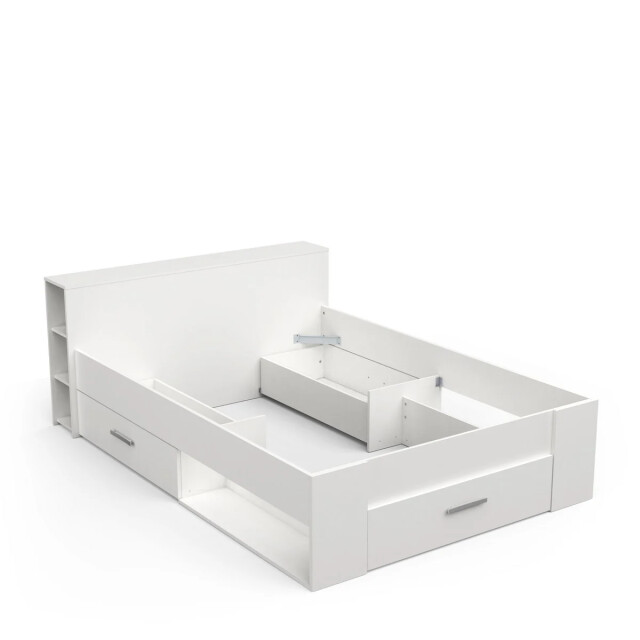 CaliCosy Bed 2 plaatsen wit met 3 laden en nissen 140x190 cm pocket 2930587 large