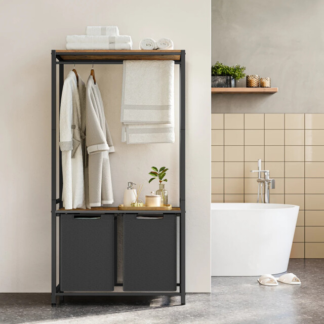 CaliCosy Opbergmeubel voor badkamer met geïntegreerde wasmand h175 cm 2937393 large