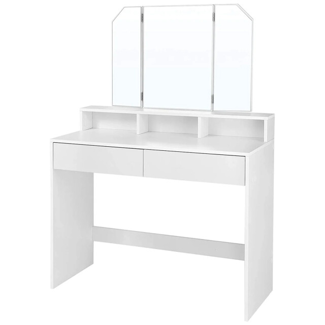 CaliCosy Kaptafel wit met 3-delige spiegel en 2 lades l100 cm 2930008 large