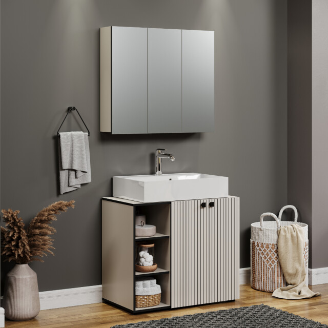 CaliCosy Badkamerkast met spiegel en 3 deuren l90 cm purebliss 3044868 large