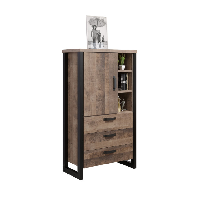 CaliCosy Hoog dressoir met 1 deur, 3 lades en 3 open vakken l87 cm emile 3042319 large