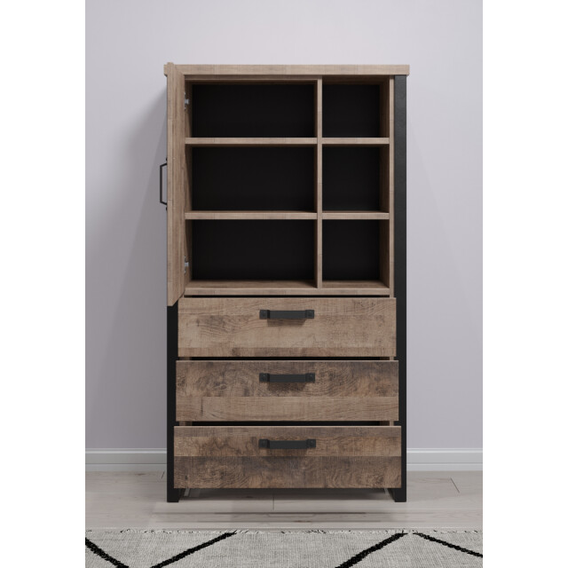CaliCosy Hoog dressoir met 1 deur, 3 lades en 3 open vakken l87 cm emile 3042319 large