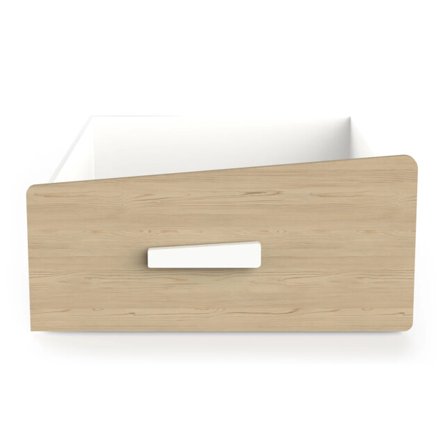CaliCosy Lit cabane 90x200 avec tiroir blanc et décor chêne cabane 3042529 large