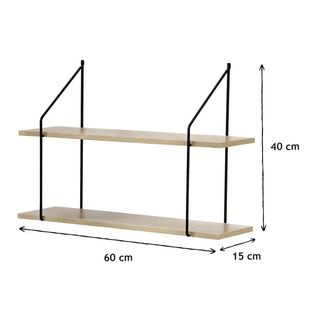 CaliCosy Wandplank 2 niveaus houtdecor l60 cm 2929346 large