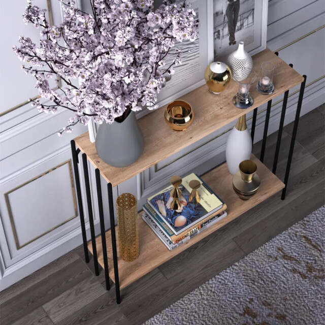 CaliCosy Console decor pin atlantique et noir l90 cm verona 2929556 large