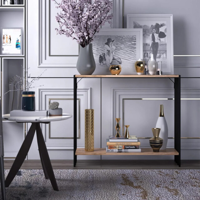 CaliCosy Console decor pin atlantique et noir l90 cm verona 2929556 large