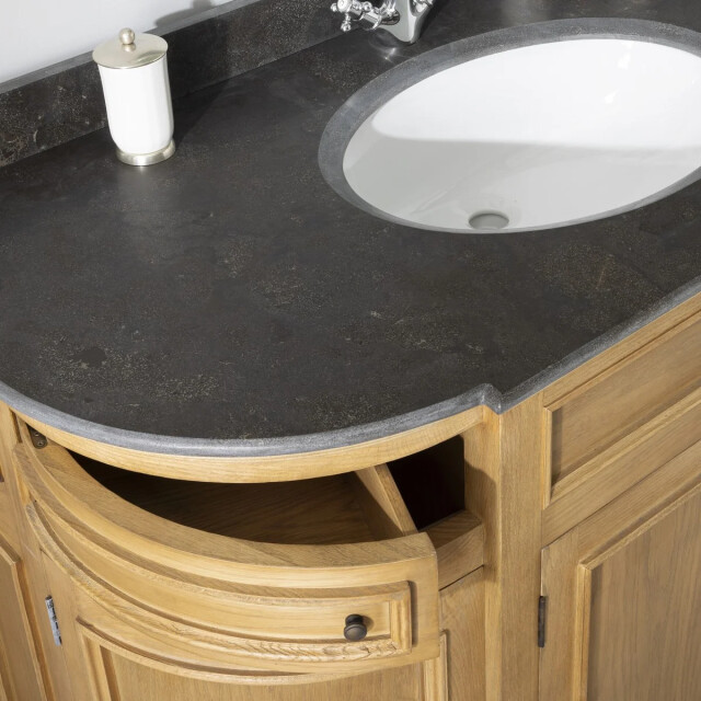 Signature Dubbele wastafelkast van eikenhout en blauwe steen l191 cm hausmann 3061018 large