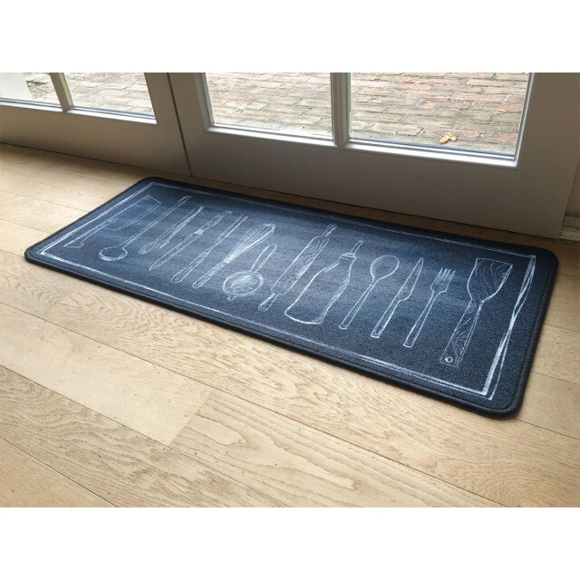 CaliCosy Zwart keukenkleed met bestekpatroon 2928425 large