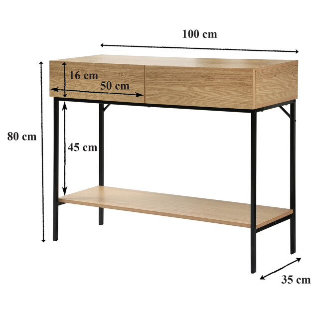 CaliCosy Console 2 laden 1 plank houten decor l100 x h80 cm 2930235 large