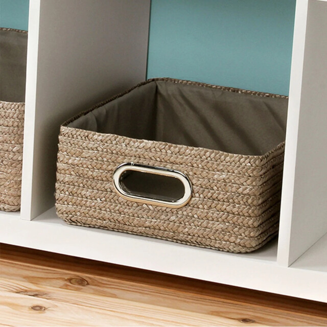 CaliCosy Taupe geweven stro lade 33x28x13cm 2928395 large