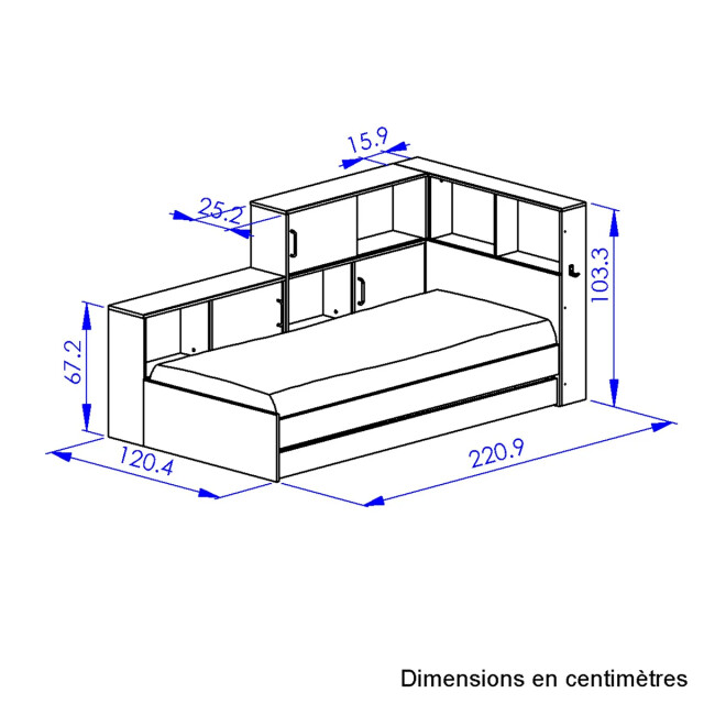 CaliCosy Bed met opbergruimte 90x200 cm erwan 2937600 large