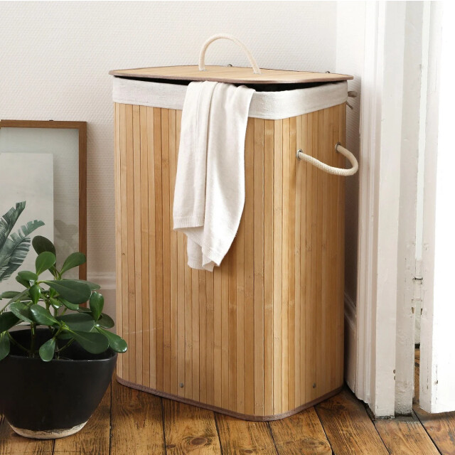CaliCosy Rechthoekige bamboe wasmand 70l h60 cm 2976294 large