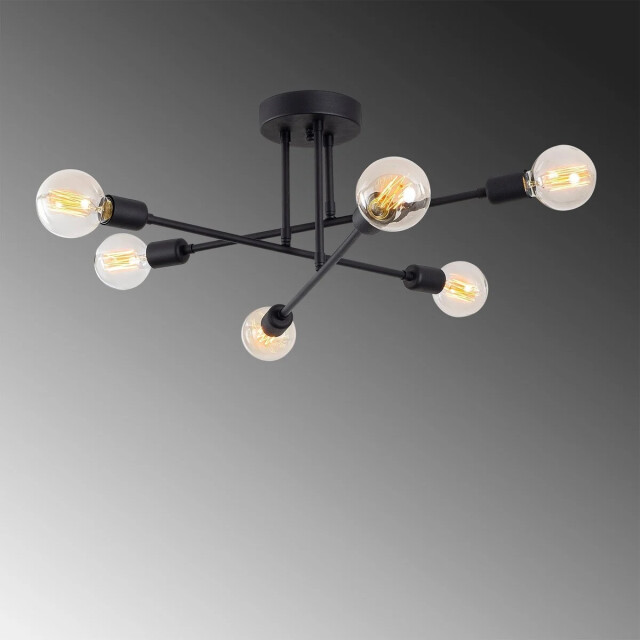 CaliCosy Plafonnière van zwart metaal met 6 lampen l64 cm julia 3067167 large