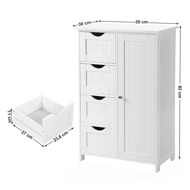 CaliCosy Badkamermeubel 1 deur 4 laden l55 cm 2929933 large