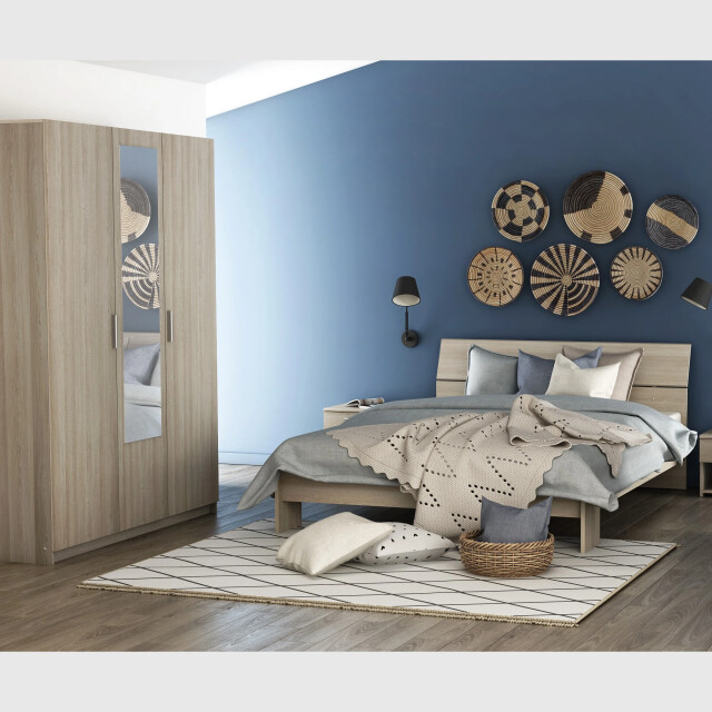 CaliCosy Kledingkast 3 deuren 1 spiegel met kledingstang l133,5 cm pricy3 2937589 large