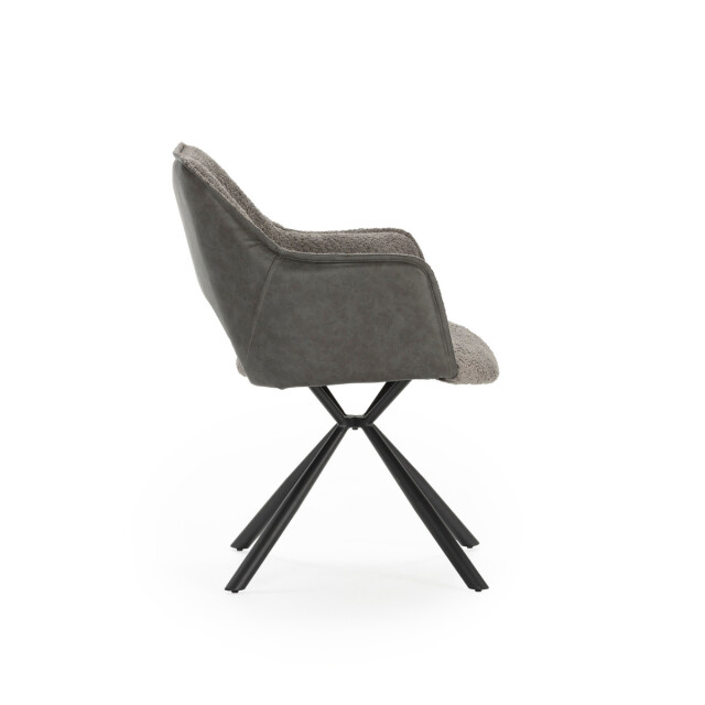 CaliCosy Set van 2 fauteuils in stof met zwarte metalen poten l62 cm mariel 3078805 large