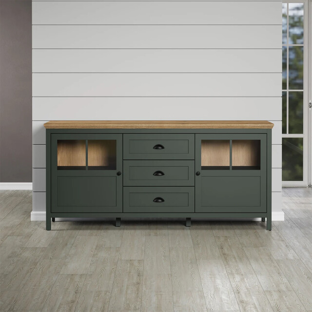 CaliCosy Buffet laag met inbegrepen led-verlichting, 2 deuren en 3 laden l185 cm - 2930752 large
