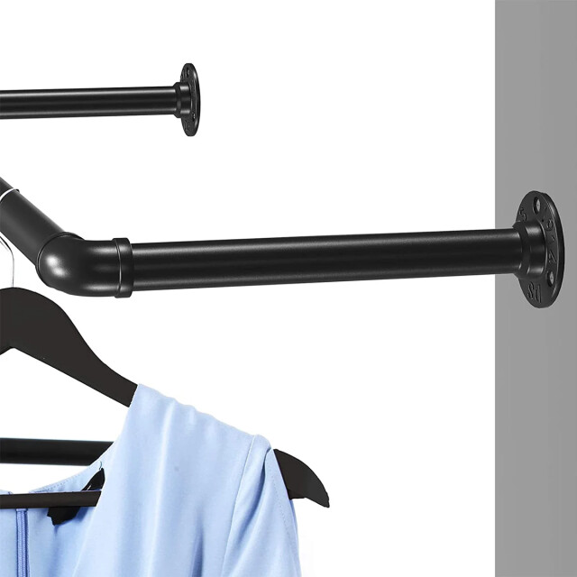 CaliCosy Set van 2 zwarte muurhaken voor kleding l92 x p30 cm 2931731 large