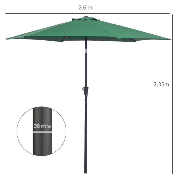4goodz Outsunny knikparasol met draaihendel aluminium - 3169336 large