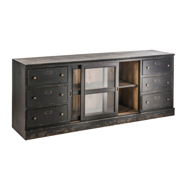 Signature Dressoir van massief hout en glas l280 cm amsterdam 3061024 large
