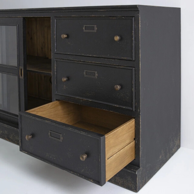 Signature Dressoir van massief hout en glas l280 cm amsterdam 3061024 large