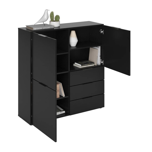 CaliCosy Buffet 3 deuren 3 laden zwart l99 cm donker 2931843 large