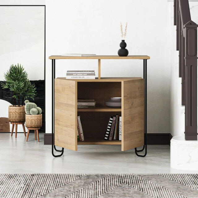 CaliCosy Kleine buffetkast met 2 deuren en metalen poten dilly l80 cm 2930293 large