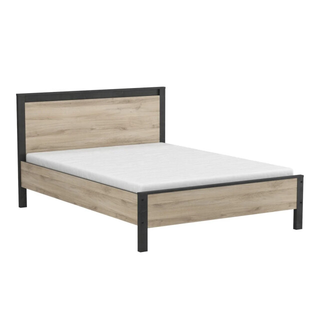 CaliCosy Tweepersoonsbed met eiken en zwart decor 140x190 cm colorado. 2929913 large