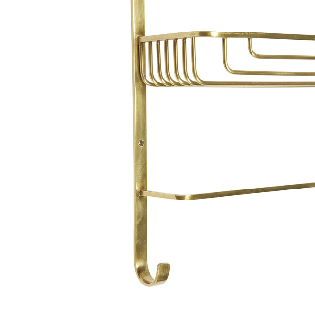 Signature Wandplank met 2 niveaus en handdoekhouder van verguld messing l42 x h56cm 2929352 large