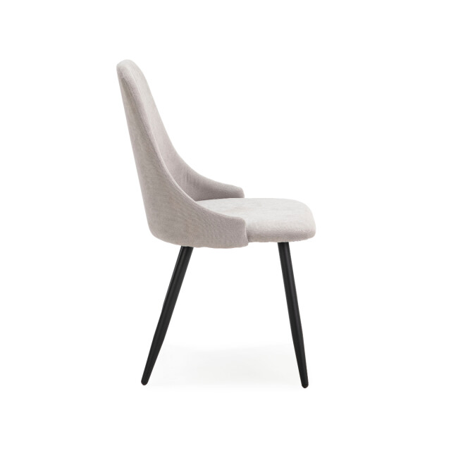 CaliCosy Set van 4 stoelen in stof met zwarte metalen poten l50 cm mani 3078765 large