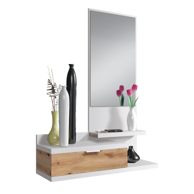 CaliCosy Hangende console met 1 lade en 1 spiegel l81 cm dhalia 2982035 large
