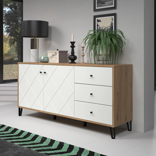 CaliCosy Buffet 2 deuren en 3 laden eikenhouten decor l183 cm touch 2930372 large
