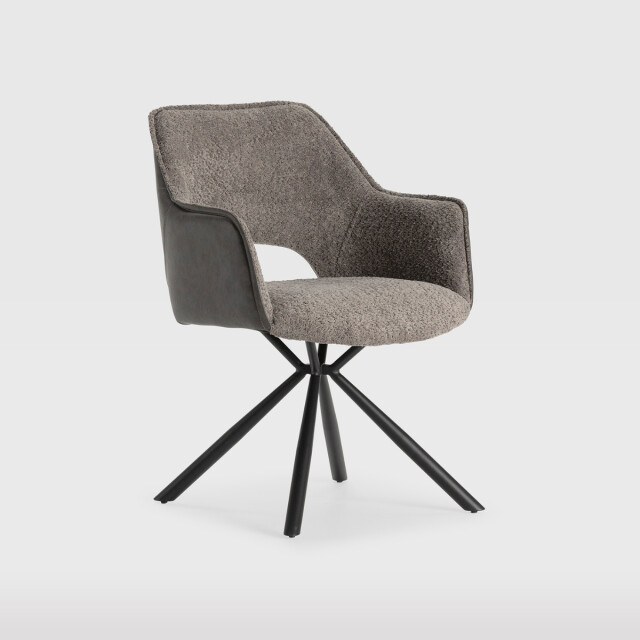 CaliCosy Set van 2 fauteuils in stof met zwarte metalen poten l62 cm mariel 3078805 large