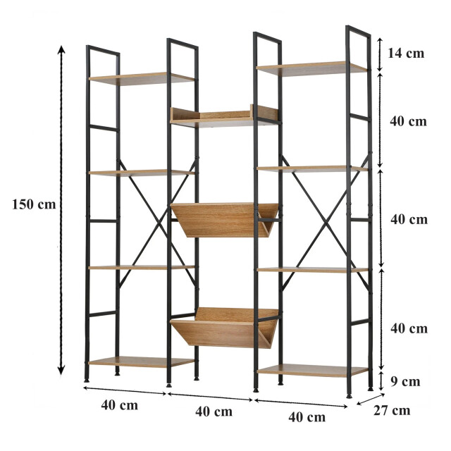 CaliCosy Rek 11 niveaus industriële stijl l125 x h150 cm 2930533 large