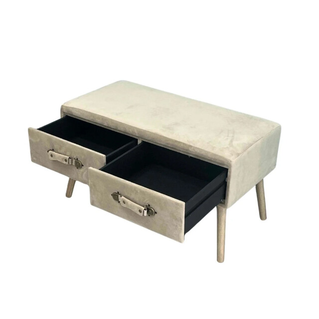 CaliCosy Bank van fluweel met 2 laden, fluwelen handgrepen en bronzen beslag 2979232 large