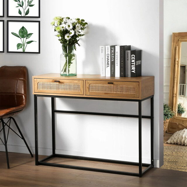 CaliCosy 2 laden console met vlechtwerk l100cm 2929853 large
