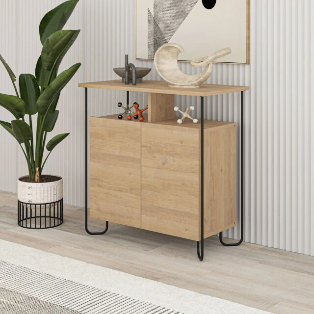 CaliCosy Kleine buffetkast met 2 deuren en metalen poten dilly l80 cm 2930293 large
