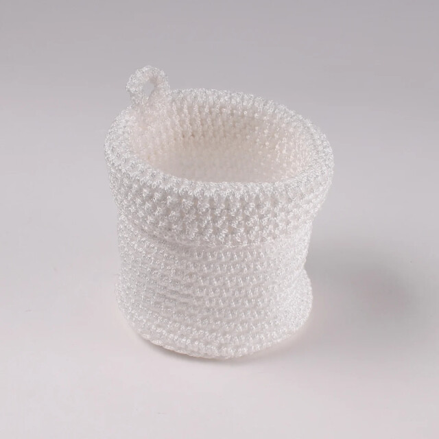 CaliCosy Rond gehaakt mandje wit 12x10cm 2928332 large