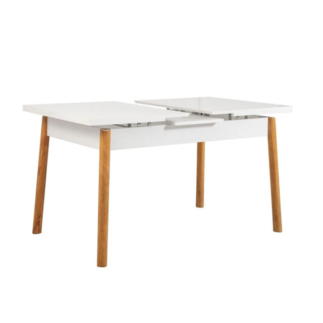 CaliCosy Uitschuifbare tafel van 120 tot 153 cm, wit en atlantisch grenen decor - 3061545 large