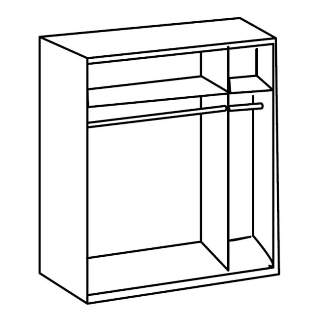 CaliCosy Kast met 2 schuifdeuren, 1 spiegeldeur + 1 eiken deur l135 cm 2930652 large