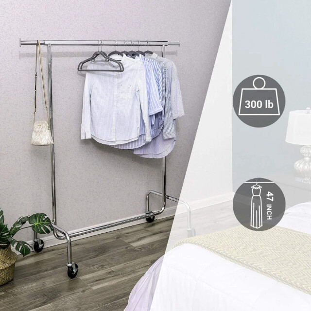 CaliCosy Kledingrek met uitschuifbare stang 110-150 cm op wieltjes 2929472 large