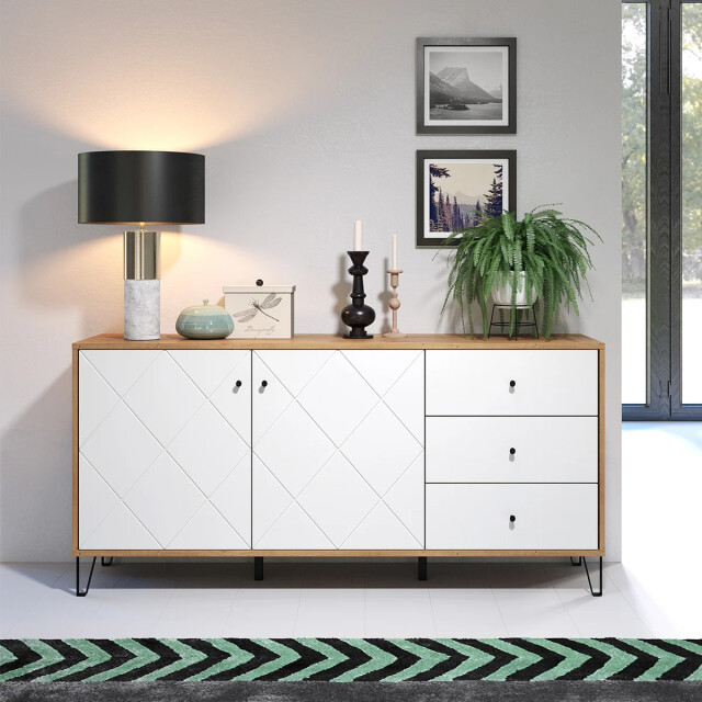 CaliCosy Buffet 2 deuren en 3 laden eikenhouten decor l183 cm touch 2930372 large