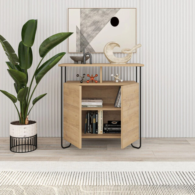 CaliCosy Kleine buffetkast met 2 deuren en metalen poten dilly l80 cm 2930293 large