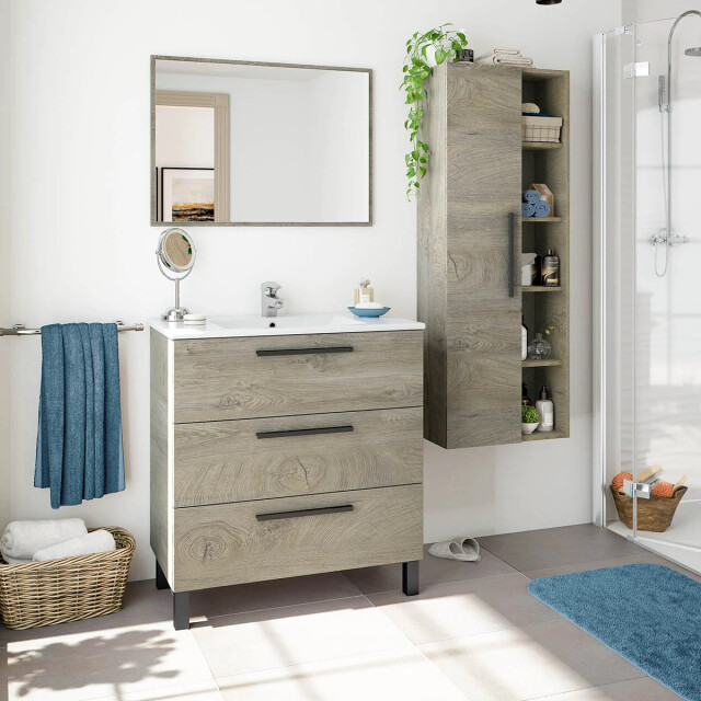 CaliCosy Hangende kolomkast met 1 deur en 5 opbergvakken h135 cm 2930512 large