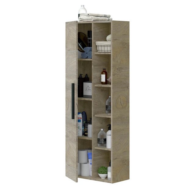 CaliCosy Hangende kolomkast met 1 deur en 5 opbergvakken h135 cm 2930512 large