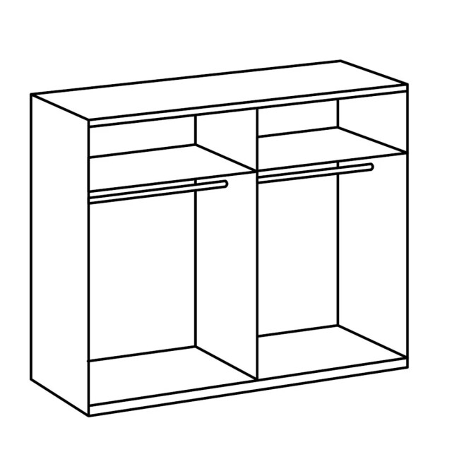 CaliCosy Kledingkast 2 schuifdeuren 1 spiegeldeur + 1 eiken deur l180 cm 2930653 large