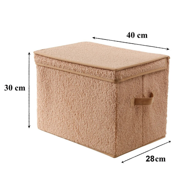 CaliCosy Hoge opbergdoos met deksel van bouclé-stof in h30 cm 3011527 large