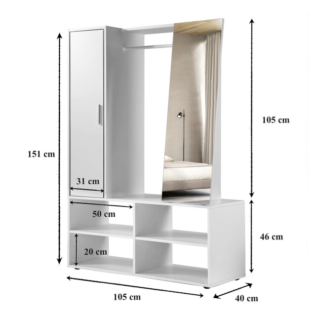 CaliCosy Garderobe met 1 deur 1 spiegel auma l105 x h151,3 cm 2930033 large