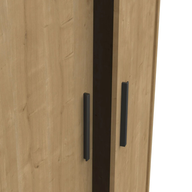 CaliCosy Kast 2 deuren en 1 lade eiken en mat zwart craft h180 cm 2930073 large